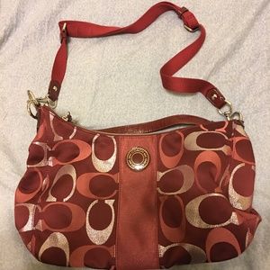 Coach Monogram Dark Red Purse